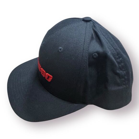 3M IJ280 Snapback Hat Adjustable Hat Richardson‎ Black Hat w/ Red font - Picture 2 of 5